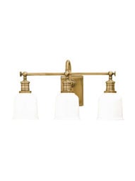 Keswick 3-Light Bath Sconce in Aged Brass.